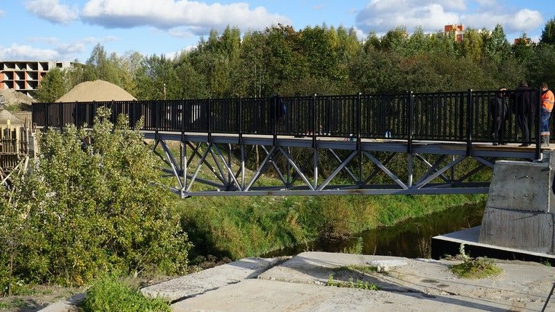 Стали известны окончательные сроки строительства пешеходного моста через р. Охта